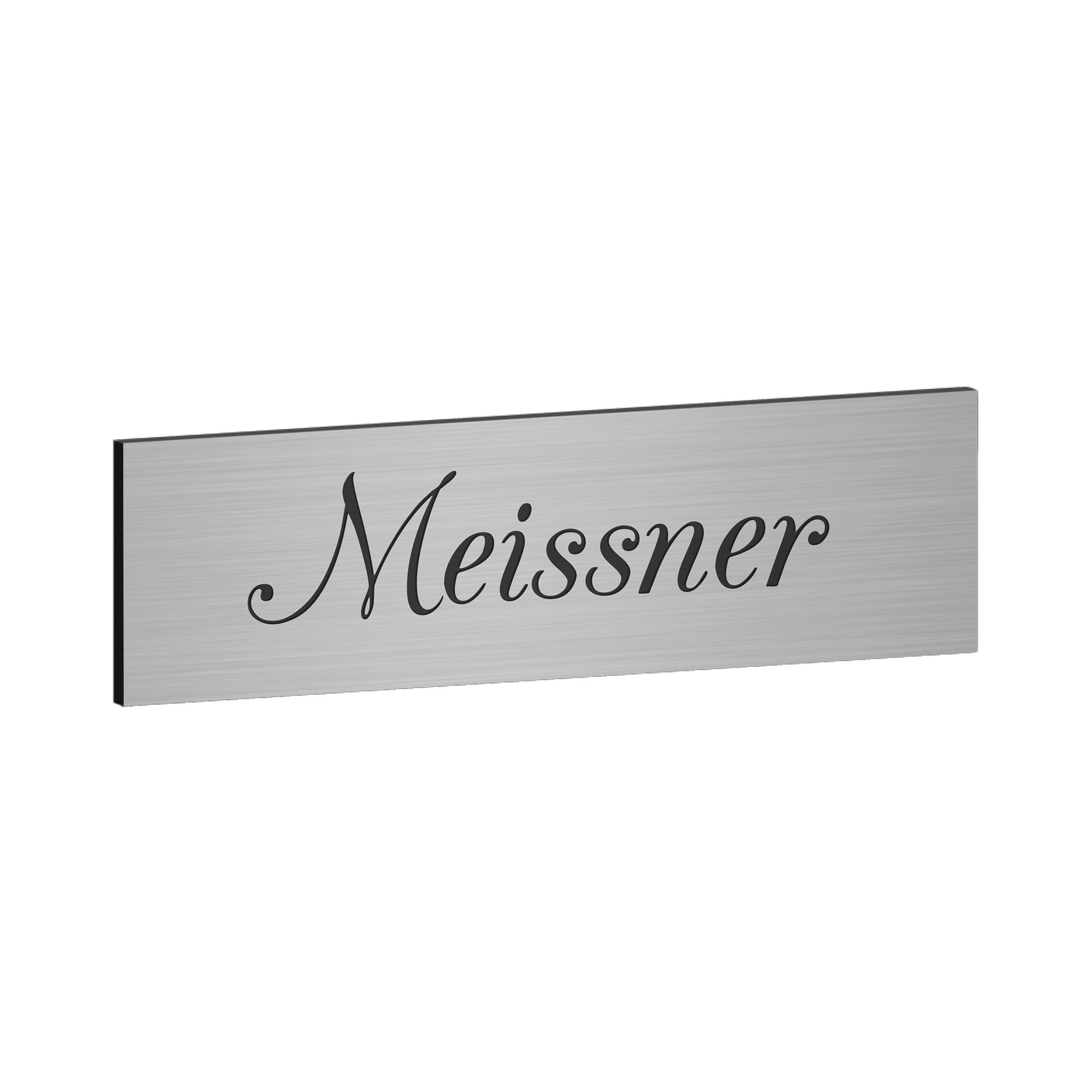 Klingelschild Kongsberg Silber mit Gravur - personalisiertes Türschild 70x20 mm