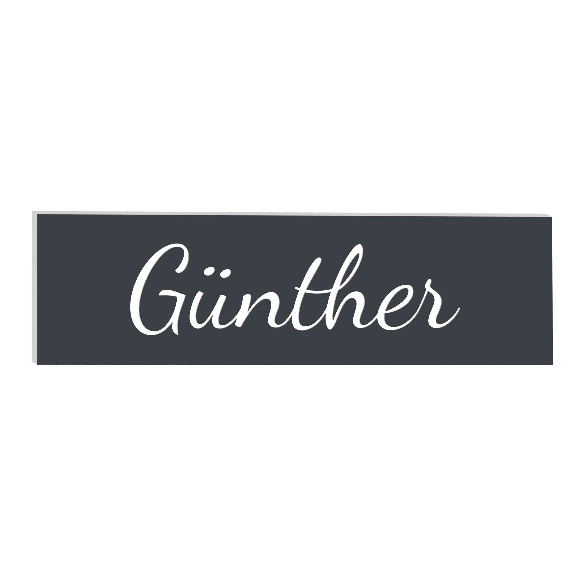 Klingelschild Kongsberg Anthrazitgrau mit Gravur - personalisiertes Türschild 70x20 mm