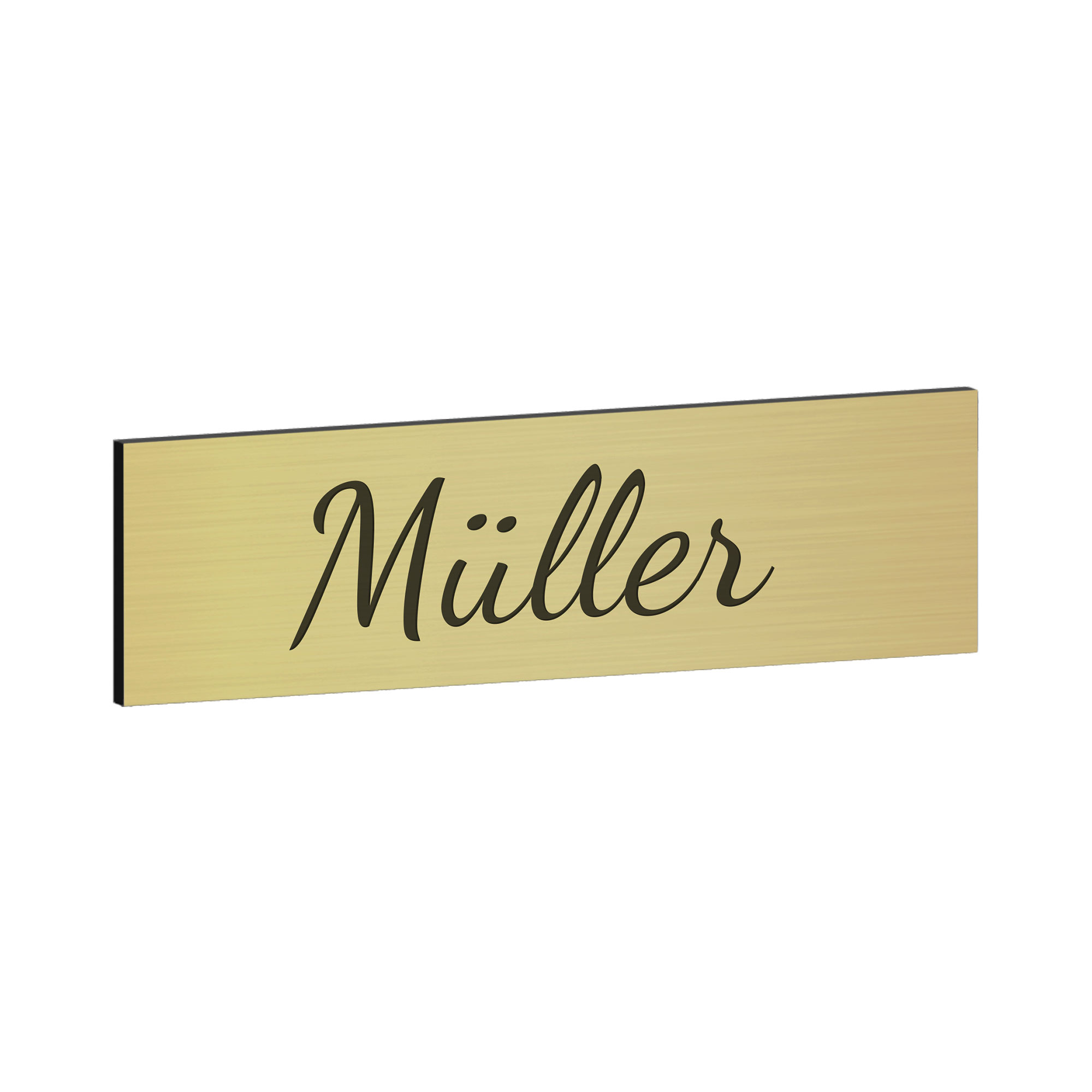 Klingelschild Kongsberg Gold mit Gravur - personalisiertes Türschild 70x20 mm
