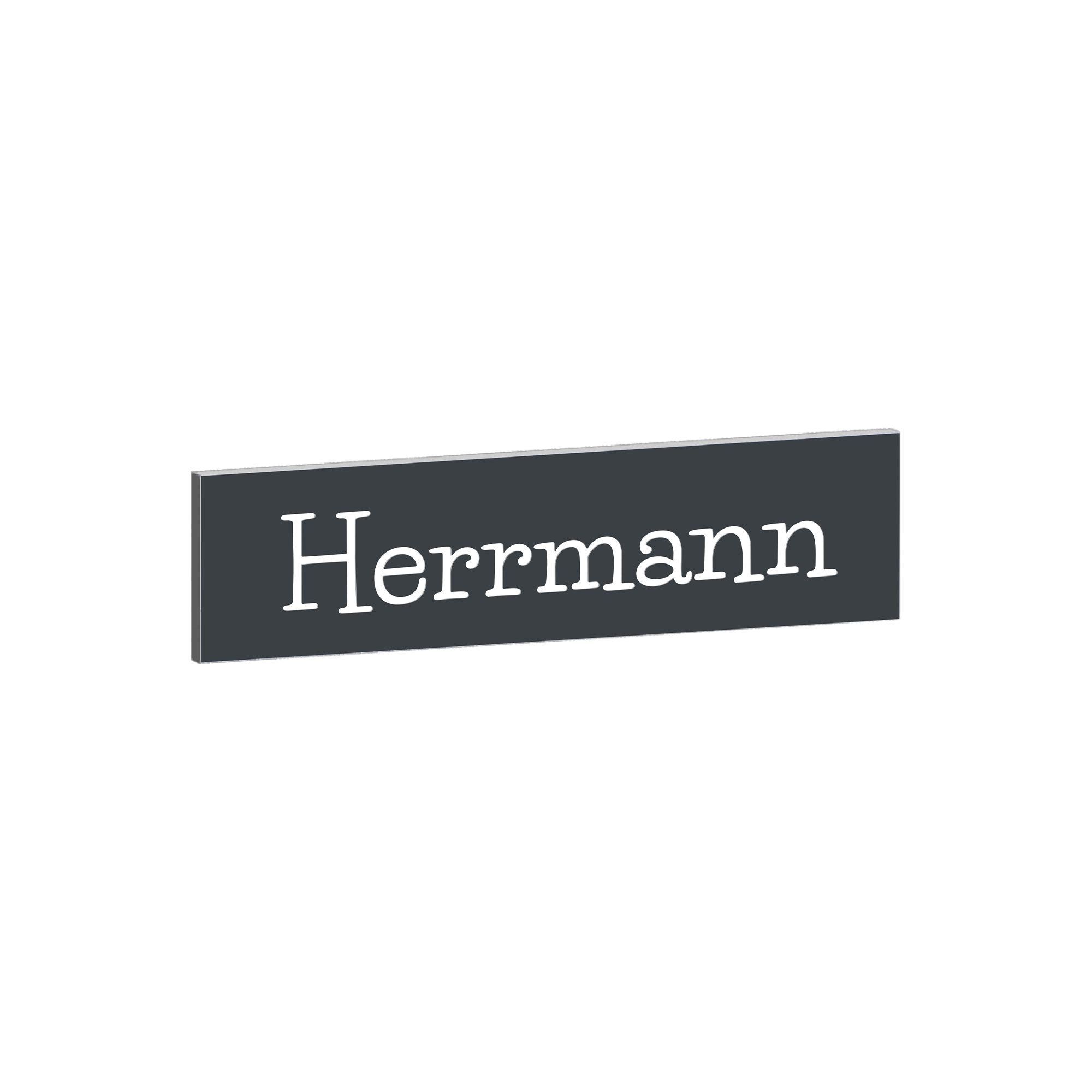 Klingelschild Kongsberg Anthrazitgrau mit Gravur - personalisiertes Türschild 60x15mm