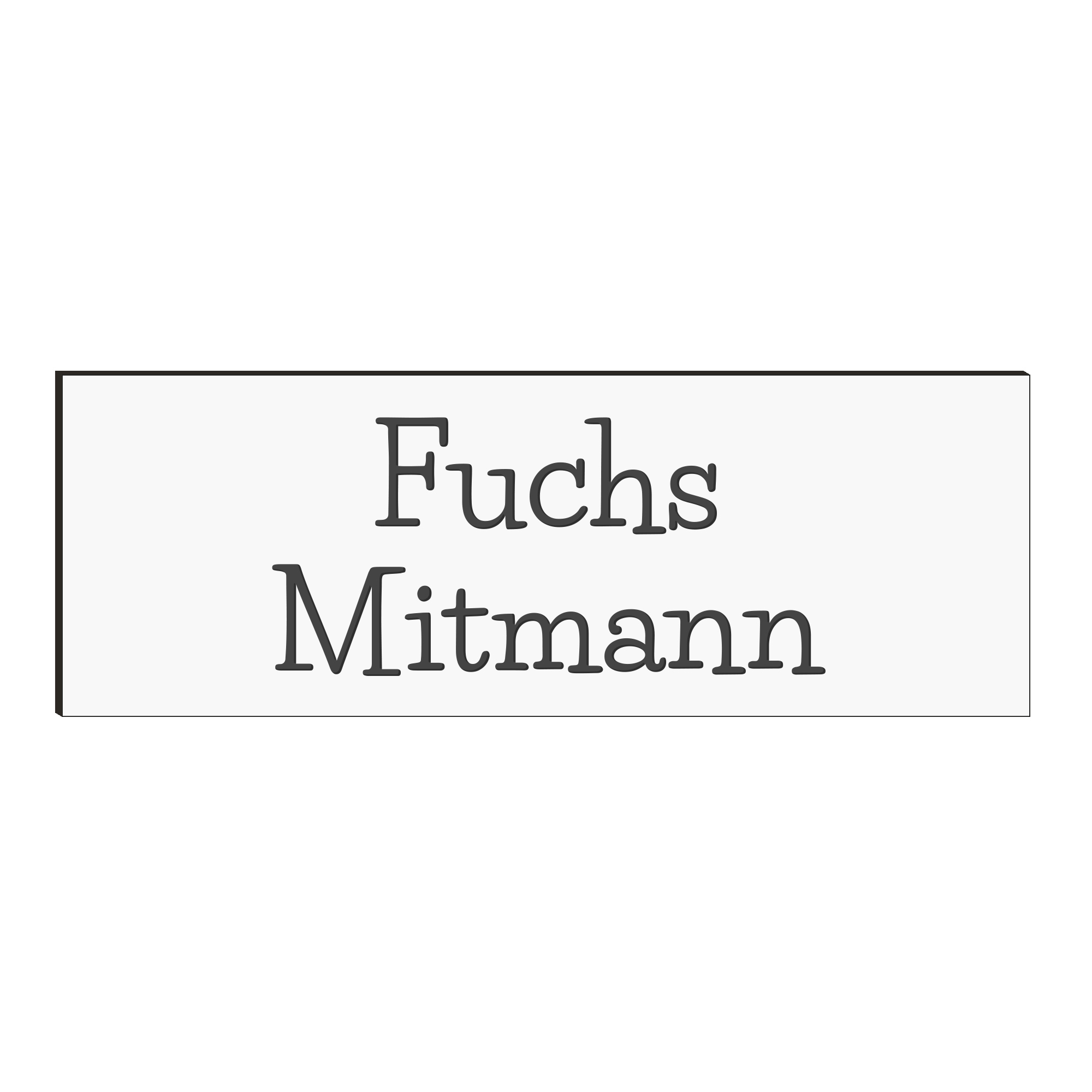 Klingelschild Kongsberg Weiß mit Gravur - personalisiertes Türschild 85x30 mm